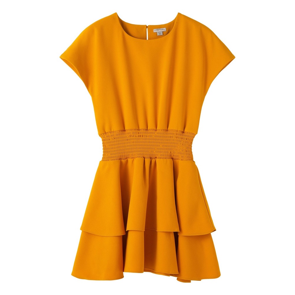 Habitual Kids Girls Tiered Crepe Dress, Size 14 - Yellow‎